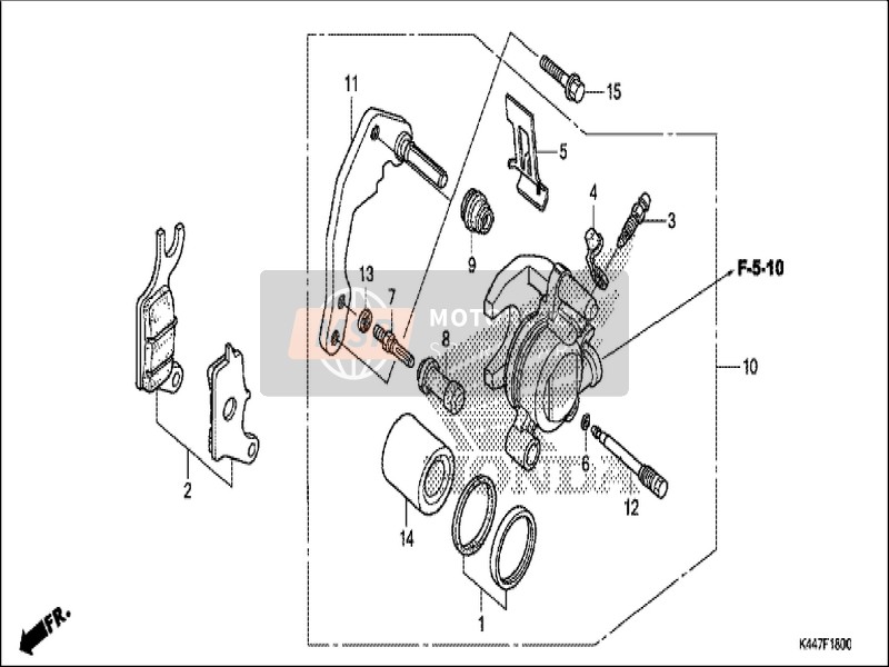 45150K44D01, Caliper Sub Assy., L. Fr., Honda, 0